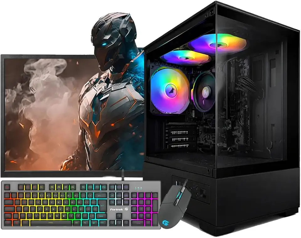 PC Gamer Completo AMD Ryzen 7 5700G, 16GB RAM, SSD NVMe 500GB, Fonte 750W 80 Plus, Monitor 23,8 Polegadas com Teclado e Mouse Gamer