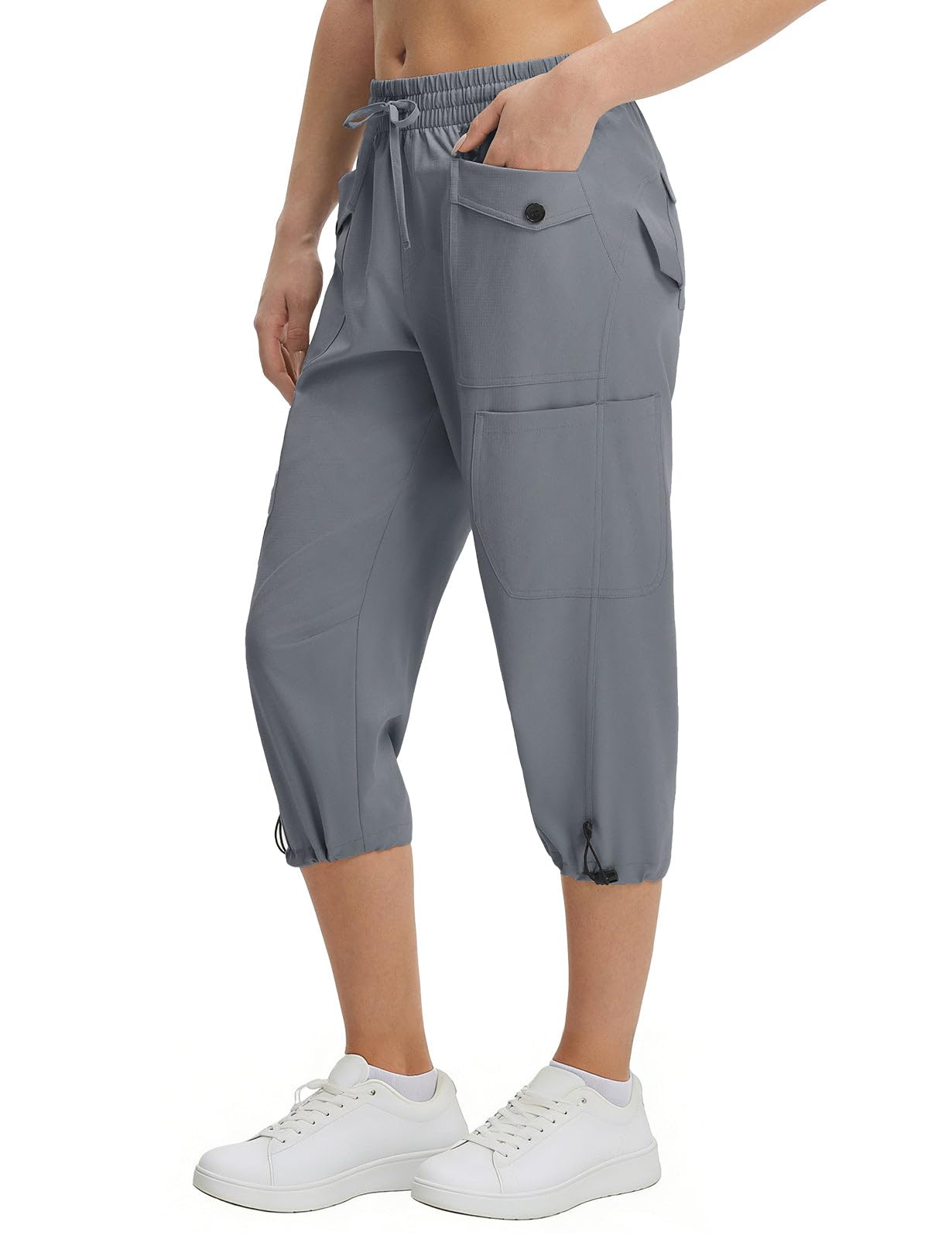 baleaf Damen Wanderhose Knielang UV Schutz Cargohose Outdoorhose Sommerhose