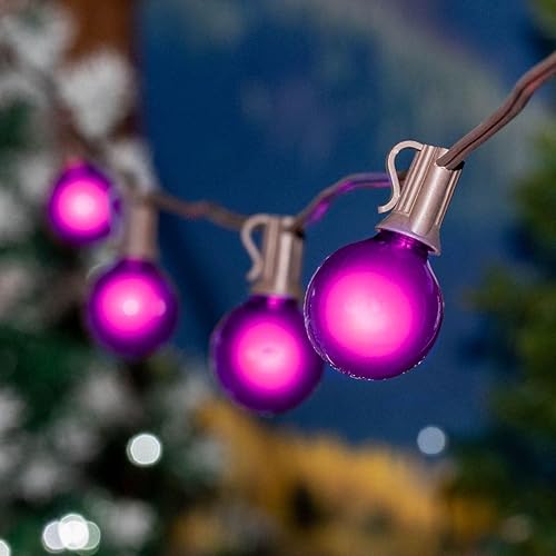 Miniatura 19 de Tira de luces G40 de 25 pies para patio al aire libre con 25 bombillas de globo azul, tira de luces para interiores y exteriores, tira de luces