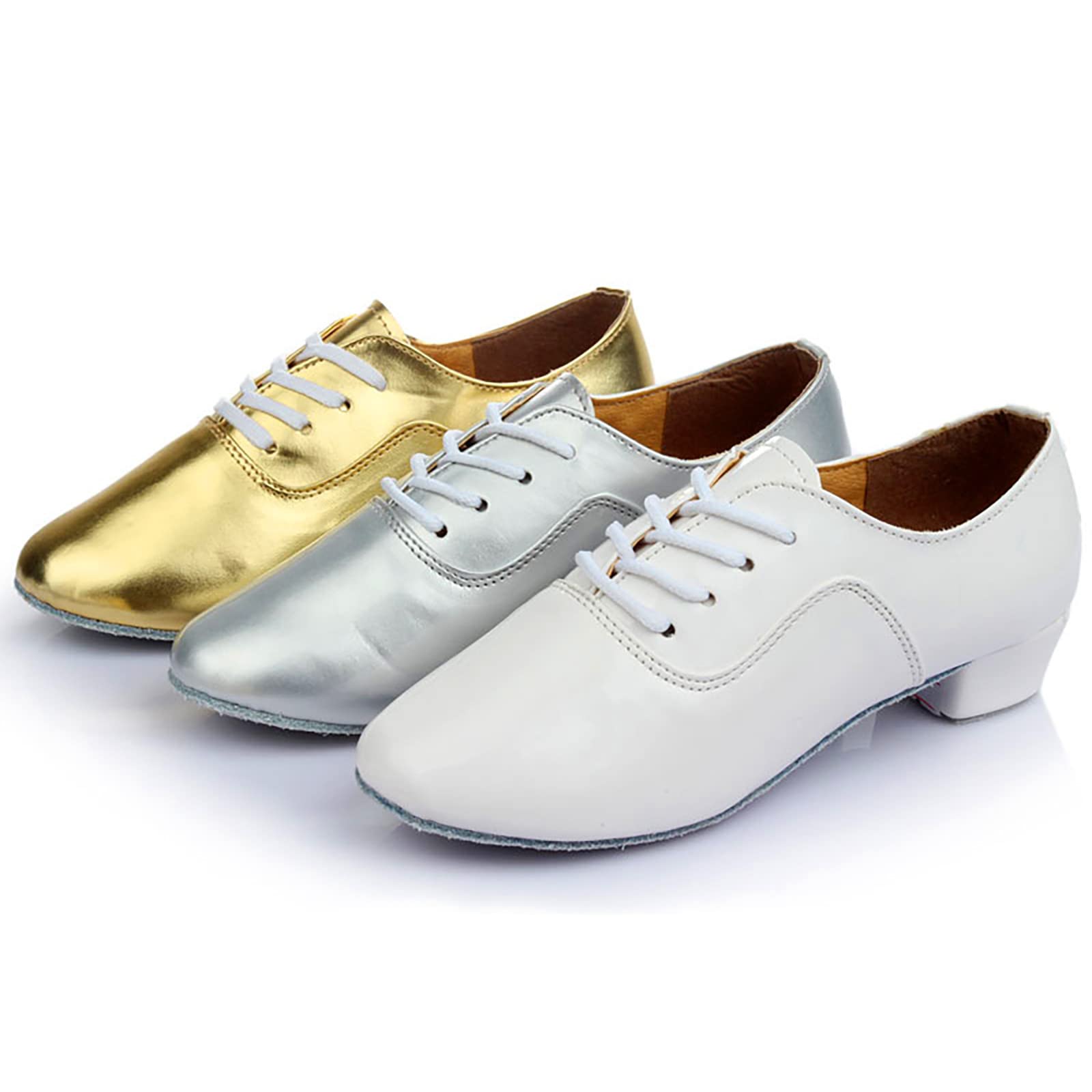 Zapatos de baile latino con cordones para hombre de color liso