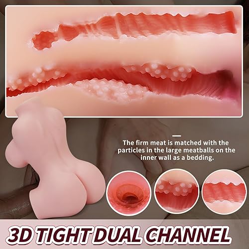 Miniatura 2 de Masturbador masculino realista de 5.7 libras, muñeca sexual masculina de bolsillo, muñeca de amor con tetas vagina anal, juguete para adultos para