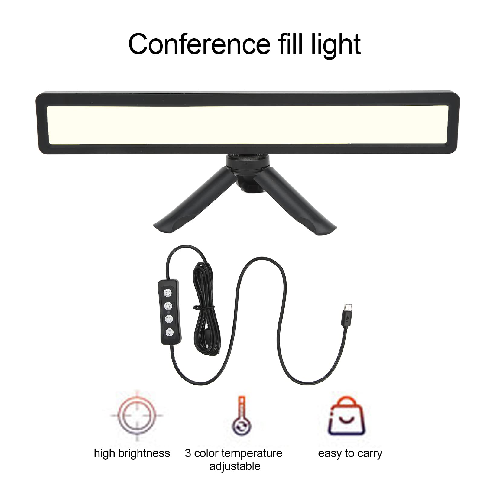 Goshyda Illuminazione per Videoconferenza, Mini Luce di Riempimento a LED 2500-9000K 3 Luci per Webcam con Temperatura Colore, con Clip Ad Angolo Regolabile, per Registrazione Video