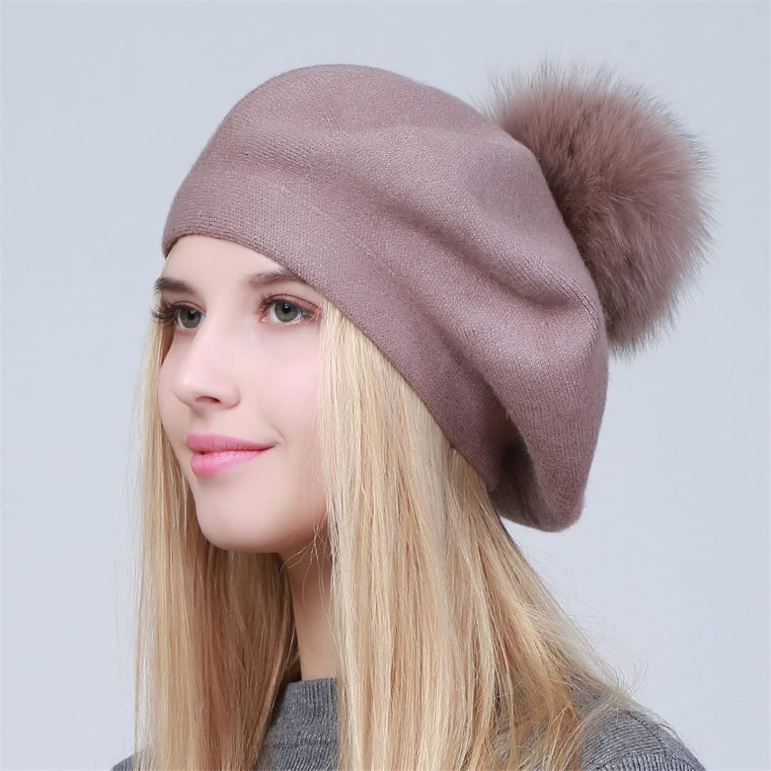 Amazon.com: Women Berets Hat Winter Casual Knitted Wool  display picture 1