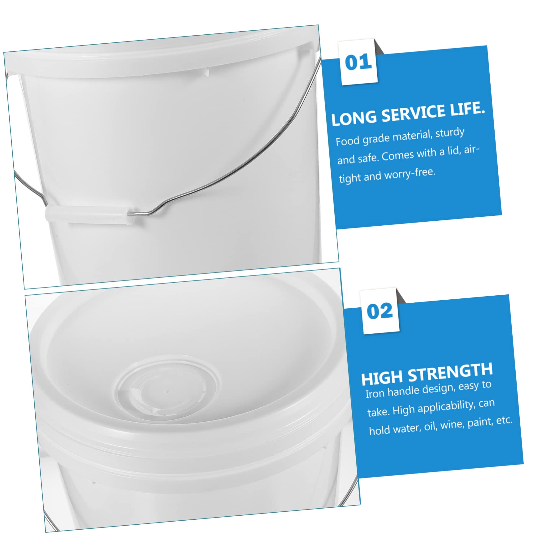 Cubo Redondo Hdpe Blanco de 10 L de Pintura con Tapa