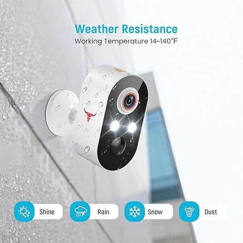 Miniatura 7 de Cámara de seguridad para exteriores, cámara inalámbrica alimentada por batería, almacenamiento en la nube se vende por separado, visión nocturna a