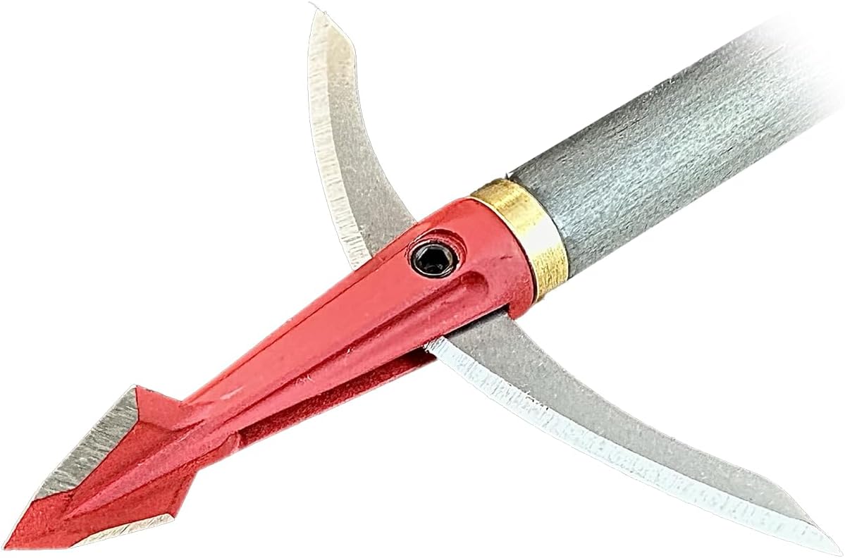 Barnett Gamecrusher Crossbow Broadhead- 100 Grain Hybrid with Tanto Tip, 4 Blade Fixed & Mechanical Design, 2.5 Inch Cut, Stainless Steel - Best Broadhead for Crossbow Hunters