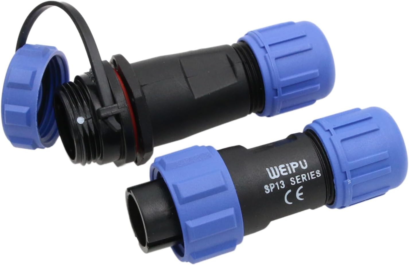 Weipu SP13 2 Pin Waterproof Electrical Connector, Male Female Cable Plug, IP68 Aviation Circular 13A 250V for Outdoor AC DC Power