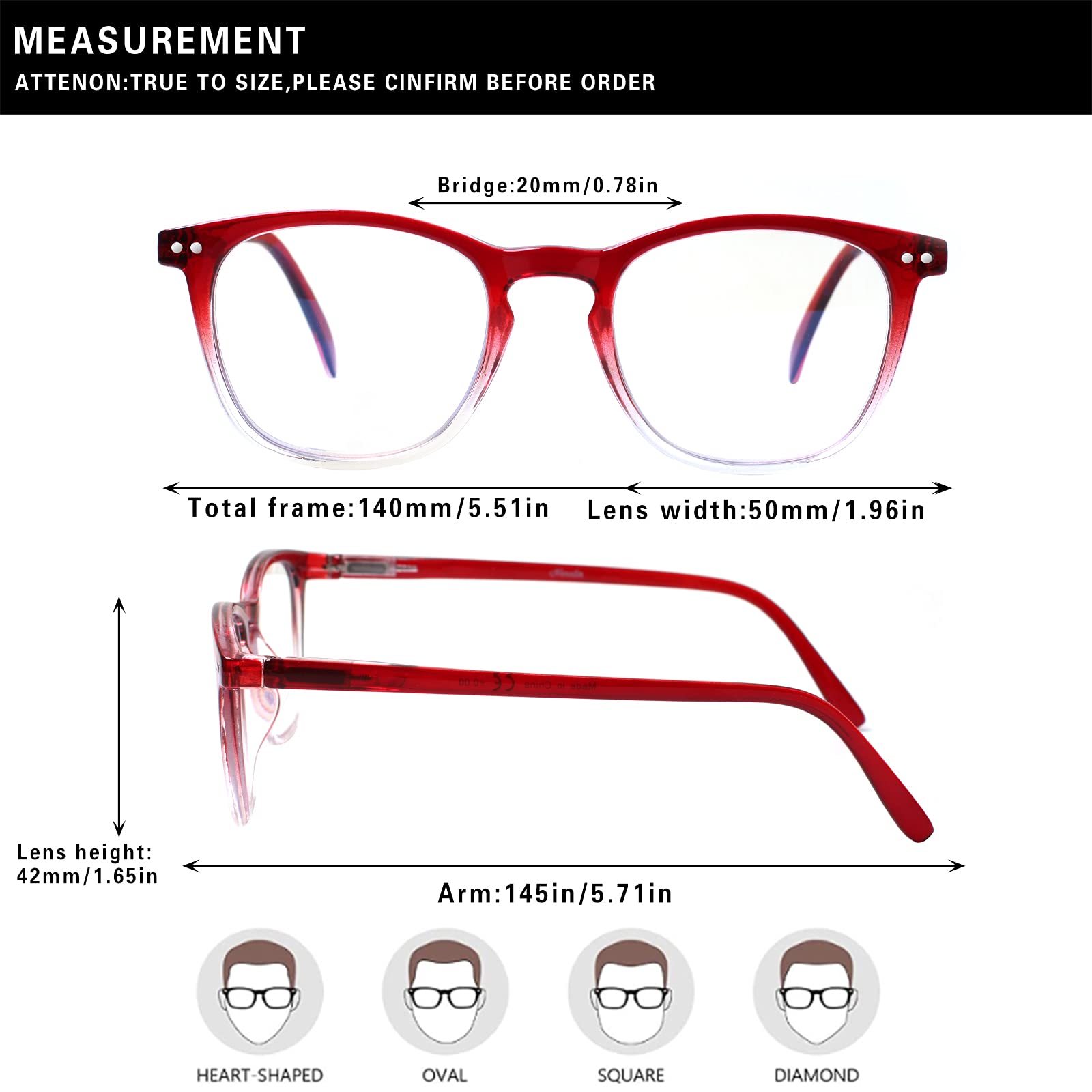 Henotin Blaulichtblockierende Lesebrille mit Federscharnier, Computer-Lesebrille für Männer und Frauen, Anti-UV-Filtergläser (mehrfarbig, 0,5), 3 Stück