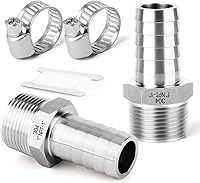 Vista 17 de TAISHER 1 PIEZA Accesorio de Manguera Codo de Acero Inoxidable 304 de 90 Grados - Púa de 1" x Púa de 1" para Combustible/Aire/Líquido/Gas con 2