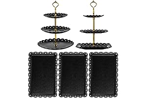 Elegant Black 5-Pcs Dessert Table Display Set for Unforgettable Celebrations