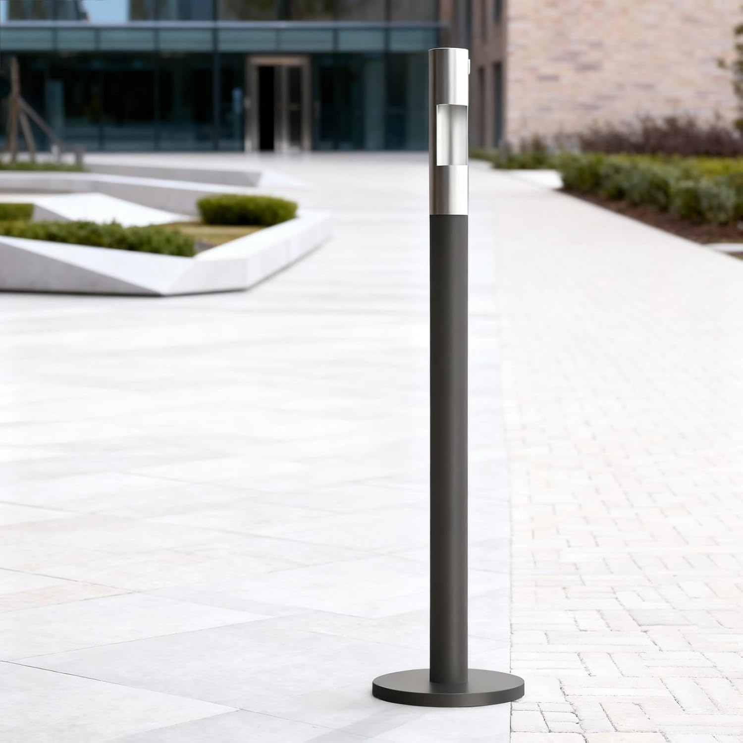 Waterproof Stainless Steel Outdoor Ashtray Trash Can - Heavy-Duty Commercial Waste Bin for Gardens, Porches, Hotels, Garages & Shopping Centers