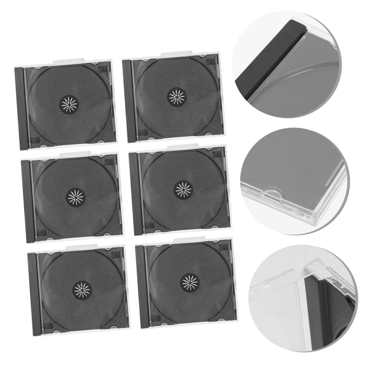 CD Protezione Plastica Dvd Custodie 10 in Trasparente per Pezzi Vassoio Nero Versatile Contenitori Salvaspazio Dischi per Uffici e Scuole