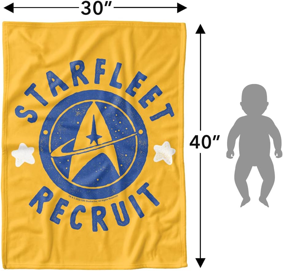 LOGOVISION Star Trek Lightweight Baby Blanket, 30"X40", Recruit Stamped Unisex for Infants Girls & Boys