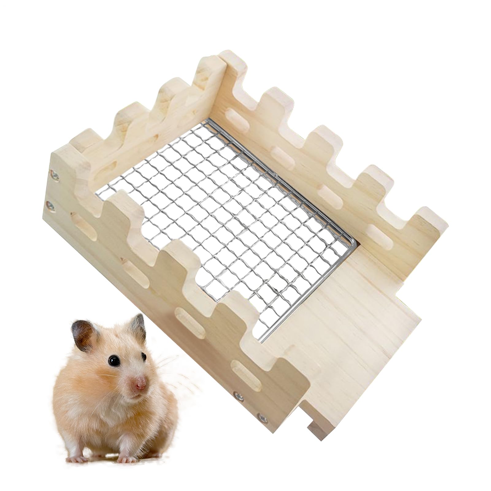 Habitat hamster en bois naturel aux finitions soignées