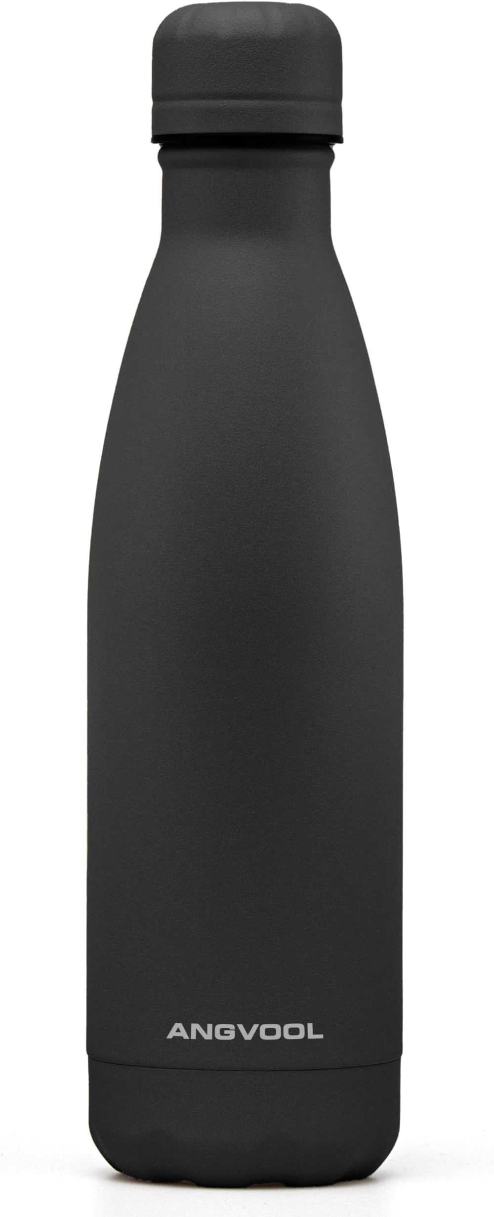 Insulated Water Bottle, Stainless Steel Metal Thermal Flask for Hot and Cold Drinks, Leak Proof BPA Free Drinking Bottles for Kids or Adults (Black, 500ml)