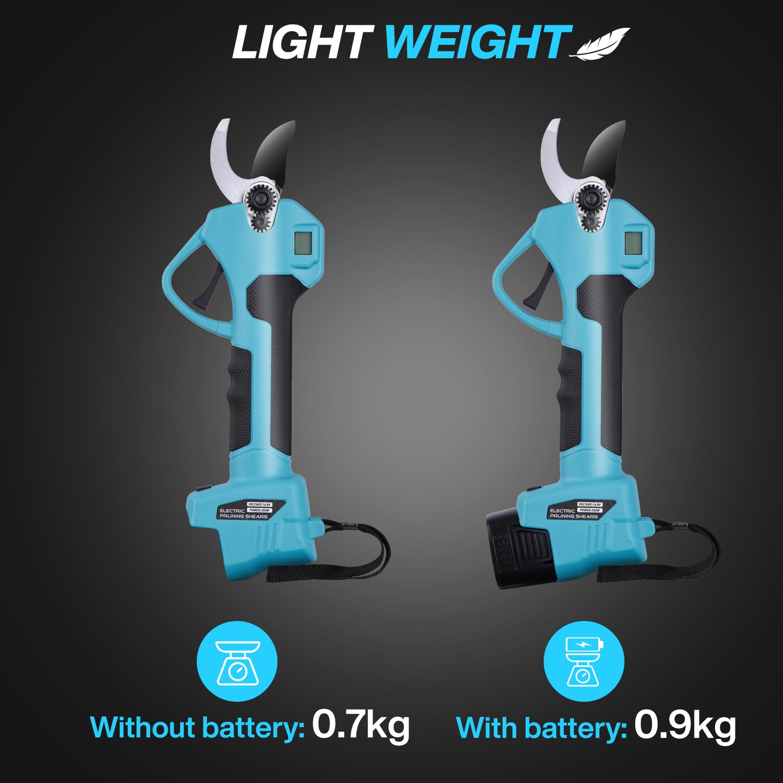 Tijeras de podar bateria - Tijeras de Podar Eléctricas Compactas y Ligeras con 2 Baterías 2000mAh con Cuchillas SK7 de Alta, Pantalla LCD, Tijeras de podar bateria para Olivos Viñedos Jardines Árboles
