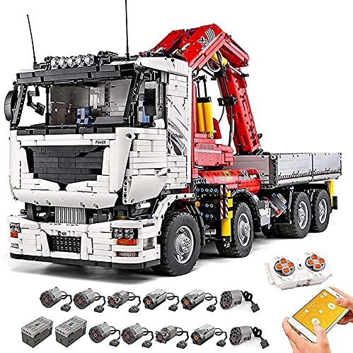 Onenineten Technik LKW Kran Bausteine, 2.4Ghz/APP RC Ferngesteuertes Kran Modell Bausatz mit Fernbedienung und Motors…