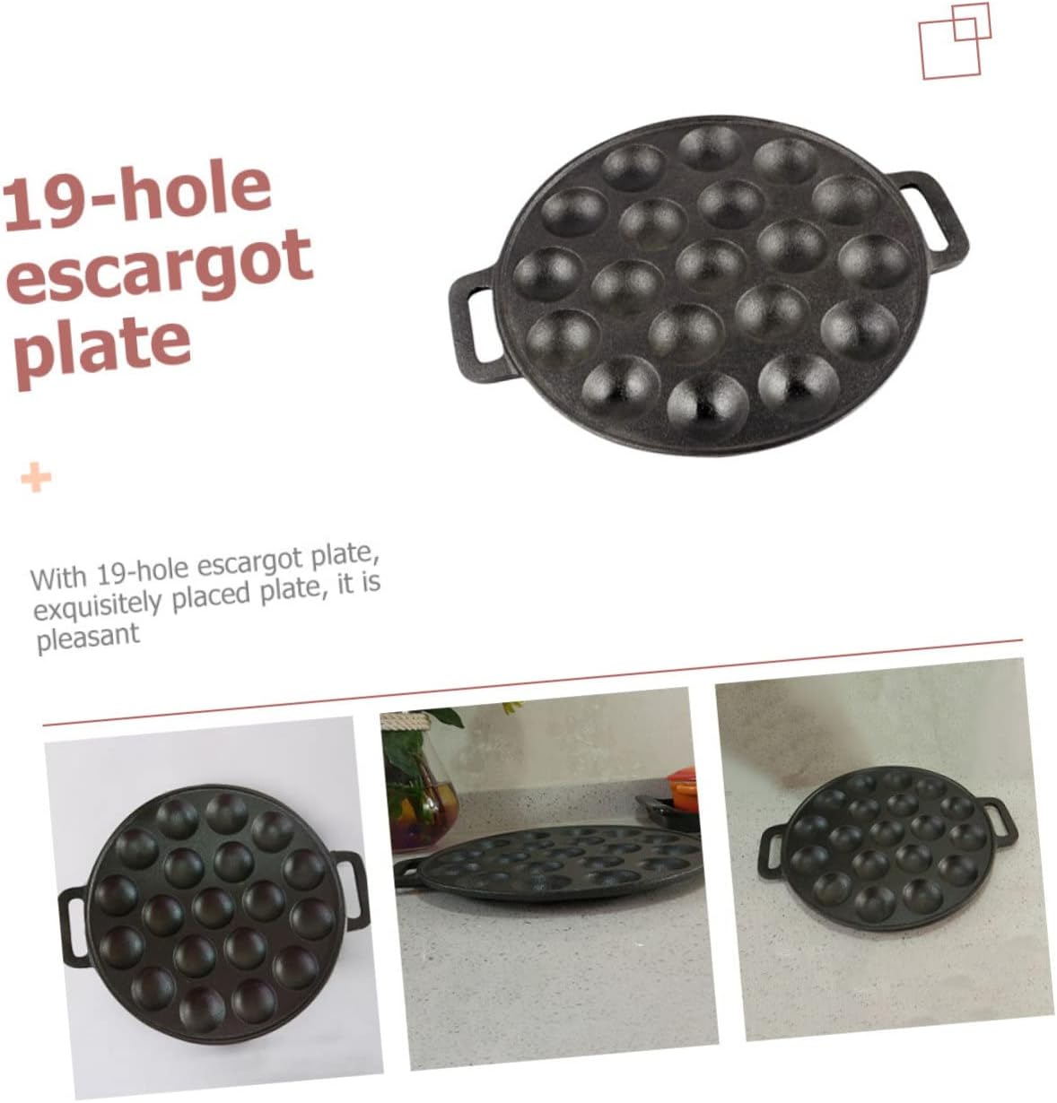Iron Escargot Plate Dish Oyster Dish Non-stick Cast Iron Pot for Baking
