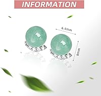 Vista 113 de Jade Earrings Studs,Green Jade Earrings for Women,925 Sterling Silver Earrings Studs for Sensitive Ears,Handmade Jade Earrings for Birthday