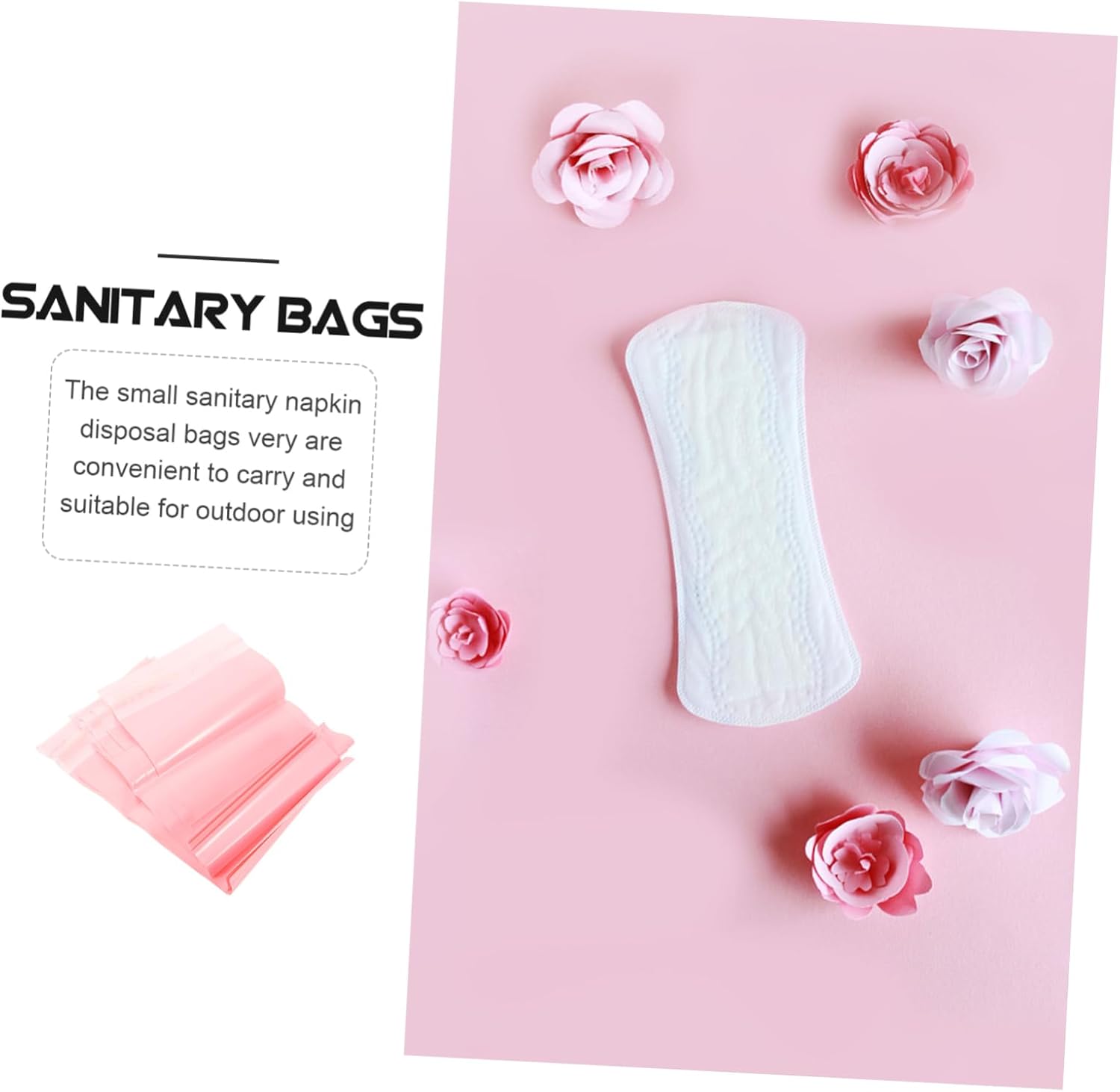 NOLITOY 4sets Feminine Disposal Bags Sanitary Napkin Bag Odorless Tampon Storage for Women 100pcs*4