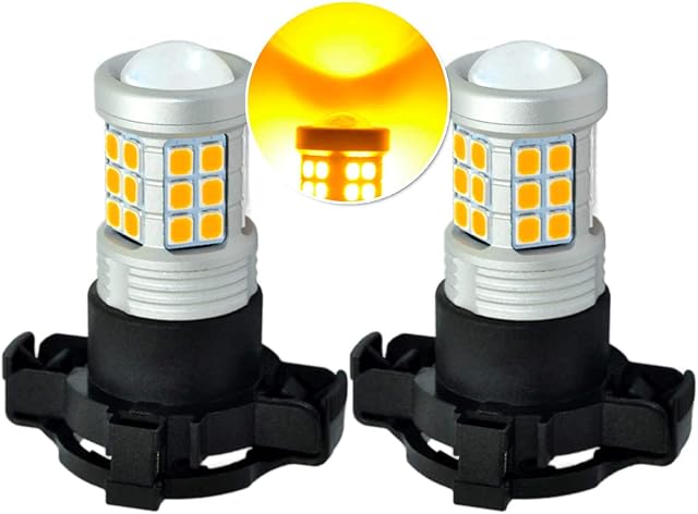 MCK Auto  PSY24W LED Canbus Bulbs Indicators Amber Orange Very Bright and Without Errors Compatible with Evoque Transform Your Ride
