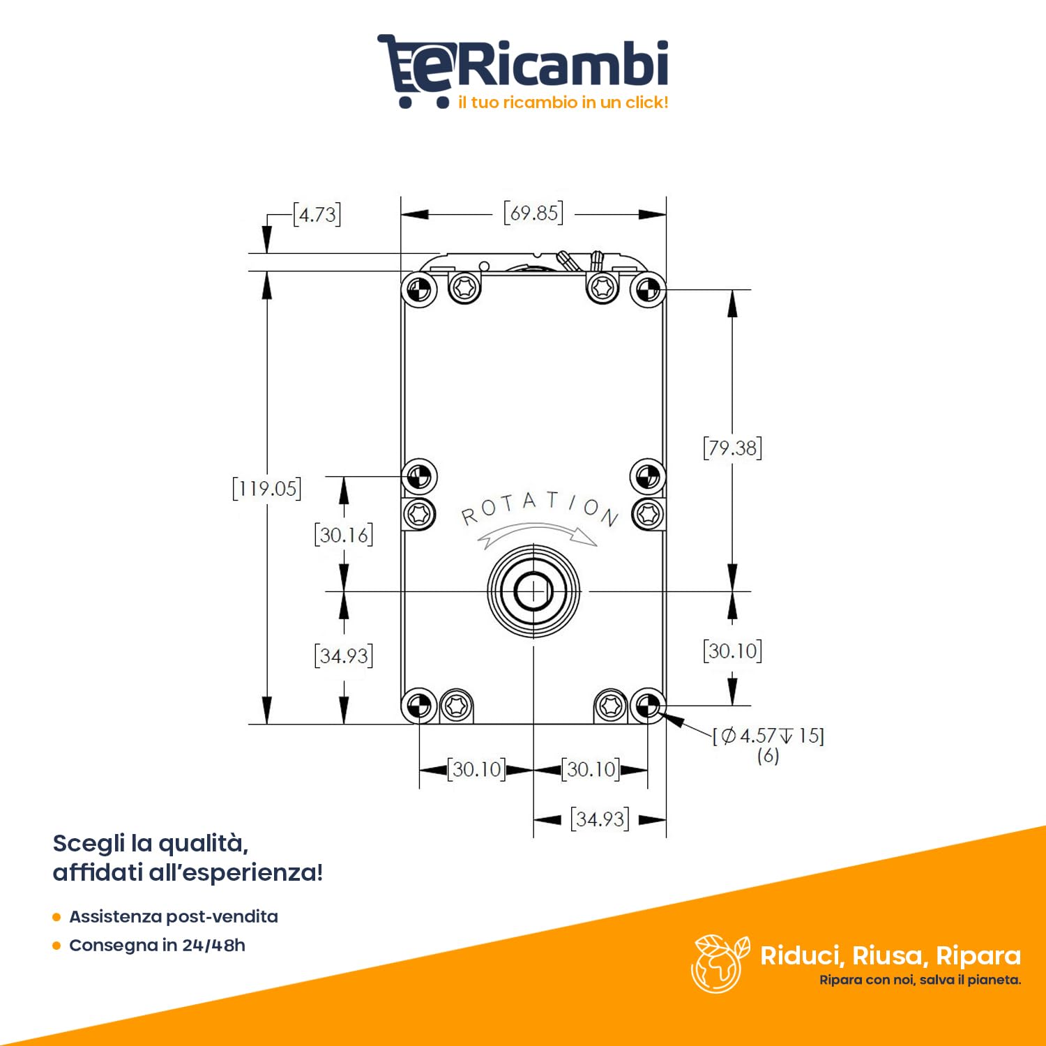 ERICAMBI®, Motoriduttore per Stufe a Pellet Merkle Korff S10999 - velocità 1,3 RPM - Coppia 135 in/LBS - Diametro Albero 9,52 mm - Rotazione Oraria - Alta qualità e Prestazioni