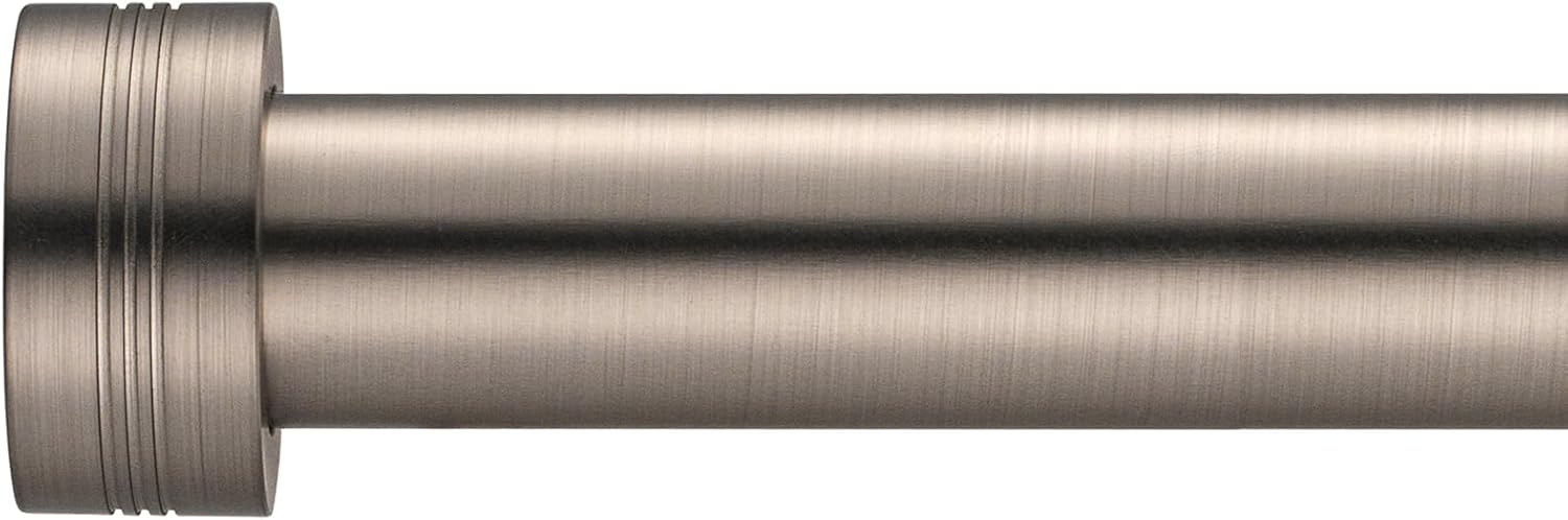 Satin Nickel Curtain Rods 18 to 45 inches,1 Inch Modern Metal Drapery Rods,Adjustable Heavy Duty Curtain Pole Suitable for Bedrooms and Living Rooms(18"-45"Satin Nickel)