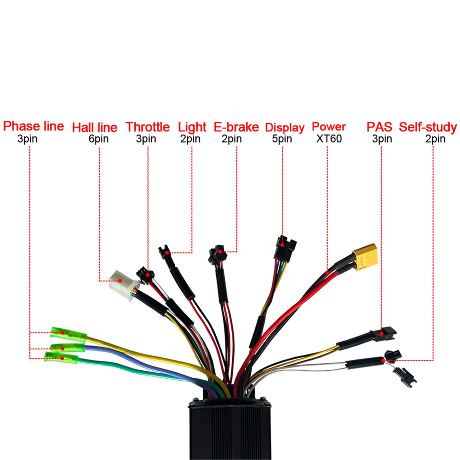 RiToEasysports Electric Controller LCD Display Kit, 24V 36V 48V 1000W 1500W 30A 3 Mode Sine Controller LCD Display Kit for Electric Scooter 48V 30A Controller
