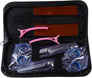 7pcs Haircut Scissors Kit Stainless Steel Blue Barber Set