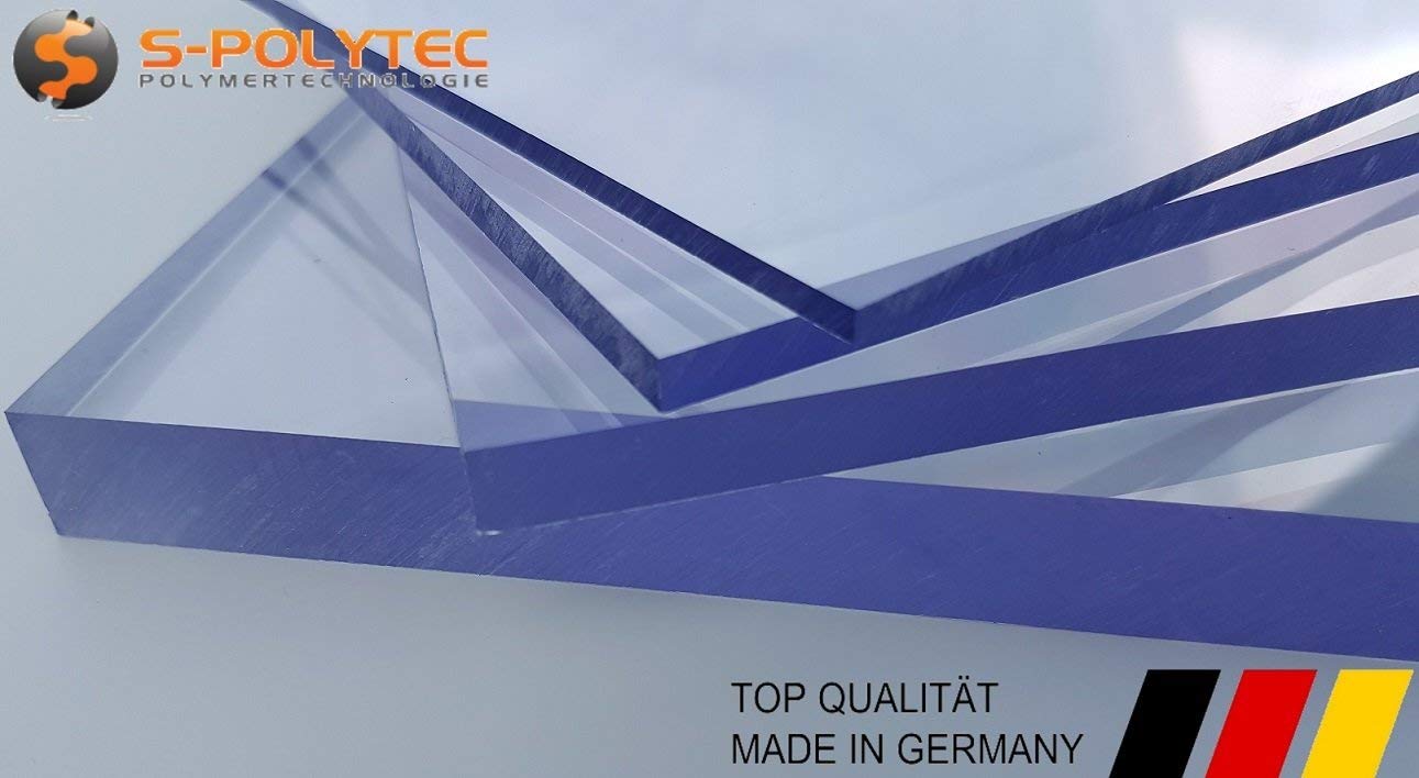 S-Polytec Polycarbonat Platte, PC Zuschnitt TRANSPARENT, Stärke 3-8mm, VIELE Verschiedene Formate, beidseitiger UV-Schutz TOP QUALTÄT (100 x 75cm, 5mm UV-Schutz)