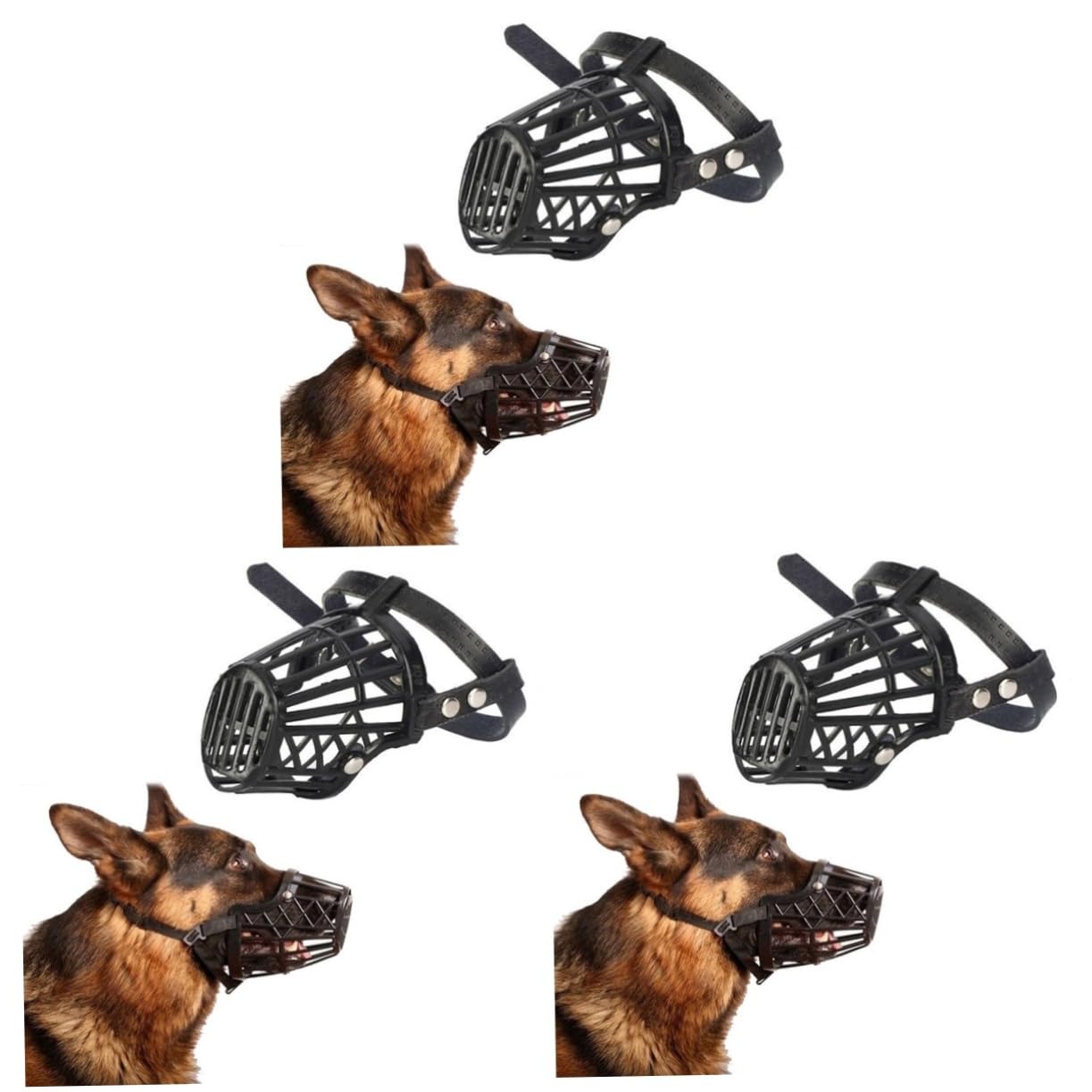 HANABASS 3piezas Bozal De Perro De Plástico Muzzle para Detener Ladridos y Morder Diseño De Cesta Cómoda para Perros