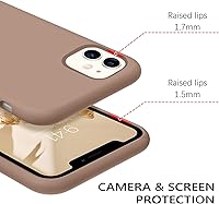 Vista 5 de GUAGUA Funda compatible con iPhone 11, silicona líquida, gel suave, goma delgada, forro de microfibra, con textura, a prueba de golpes, funda