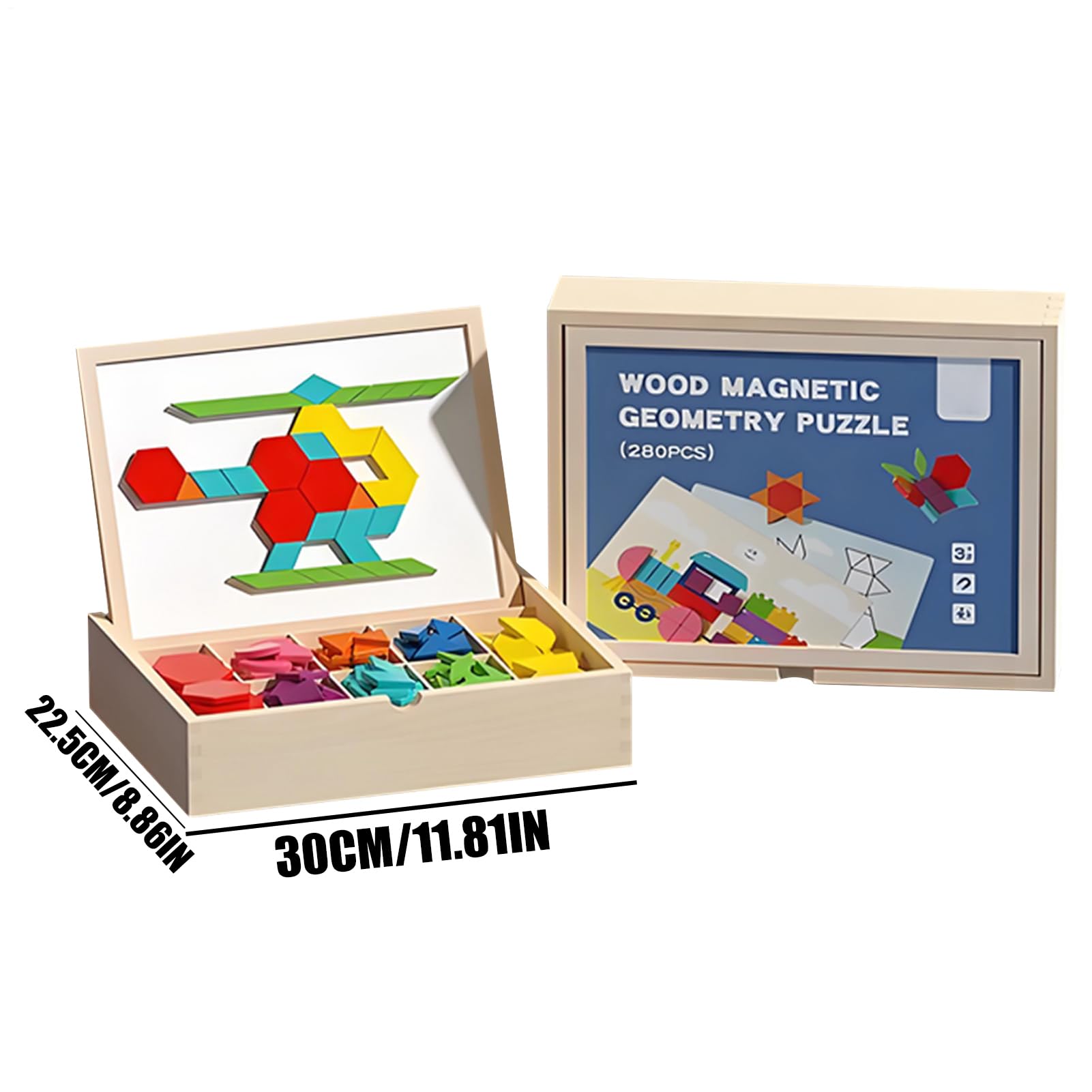 Juegos de - educativo STEM de madera magnético e interactivo | Colorido conjunto de piezas creativas - para adolescentes en casa escuela de viaje