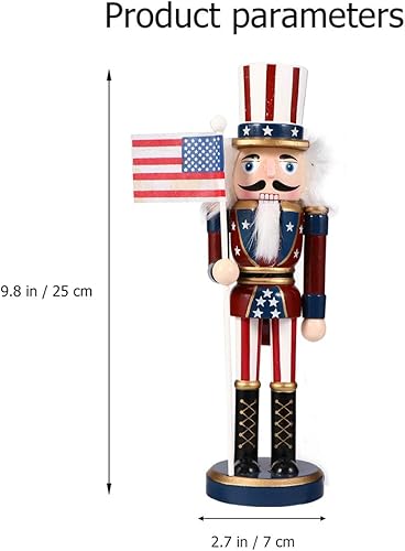 Miniatura 2 de Veemoon Figuras de cascanueces 1 pieza de madera de Navidad soldado cascanueces de madera pintada a mano estatua clásica tradicional de decoración