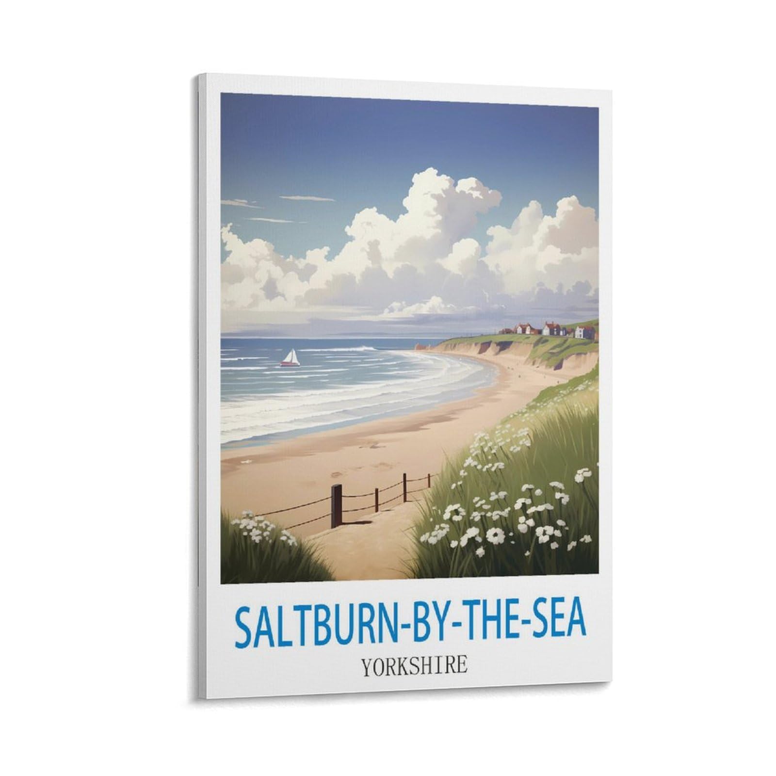 LNMNJESG Saltburn by The Sea Yorkshire Vintage Travel Poster 08x12inch(20x30cm) Canvas Painting Wall Art, Wall Decor Pictures Prints for Living Room Bedroom