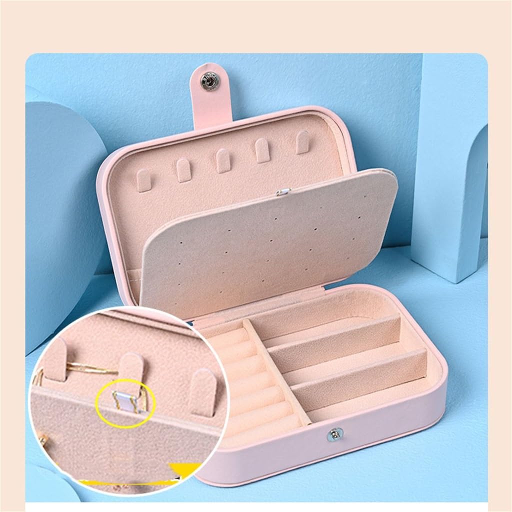 Jewel Earrings Necklace Box Portable Flip Cover Anti-oxidant Jewelry Storage