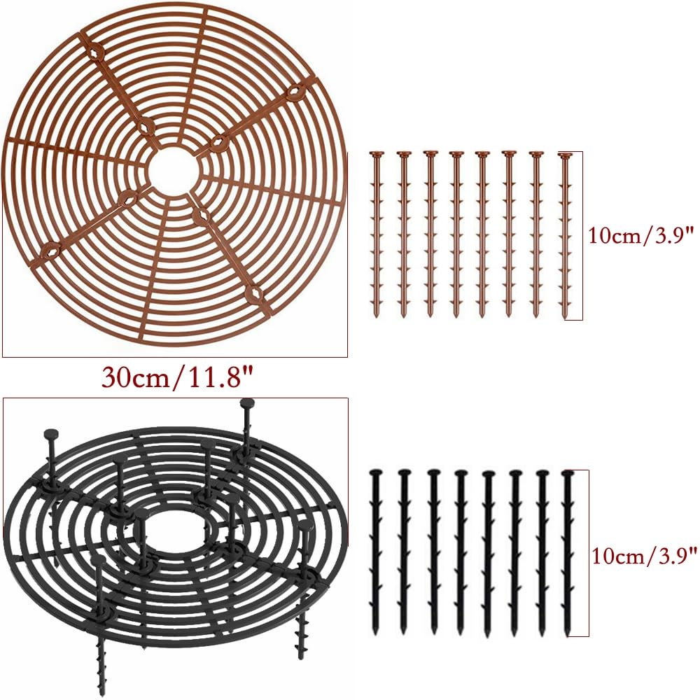 Protecteur de pot de fleurs, Lot de 2 grilles de protection en plastique, Découpables, Protection du sol, jusqu'à 30 cm de diamètre, pour enfants et animaux domestiques, Usage intérieur