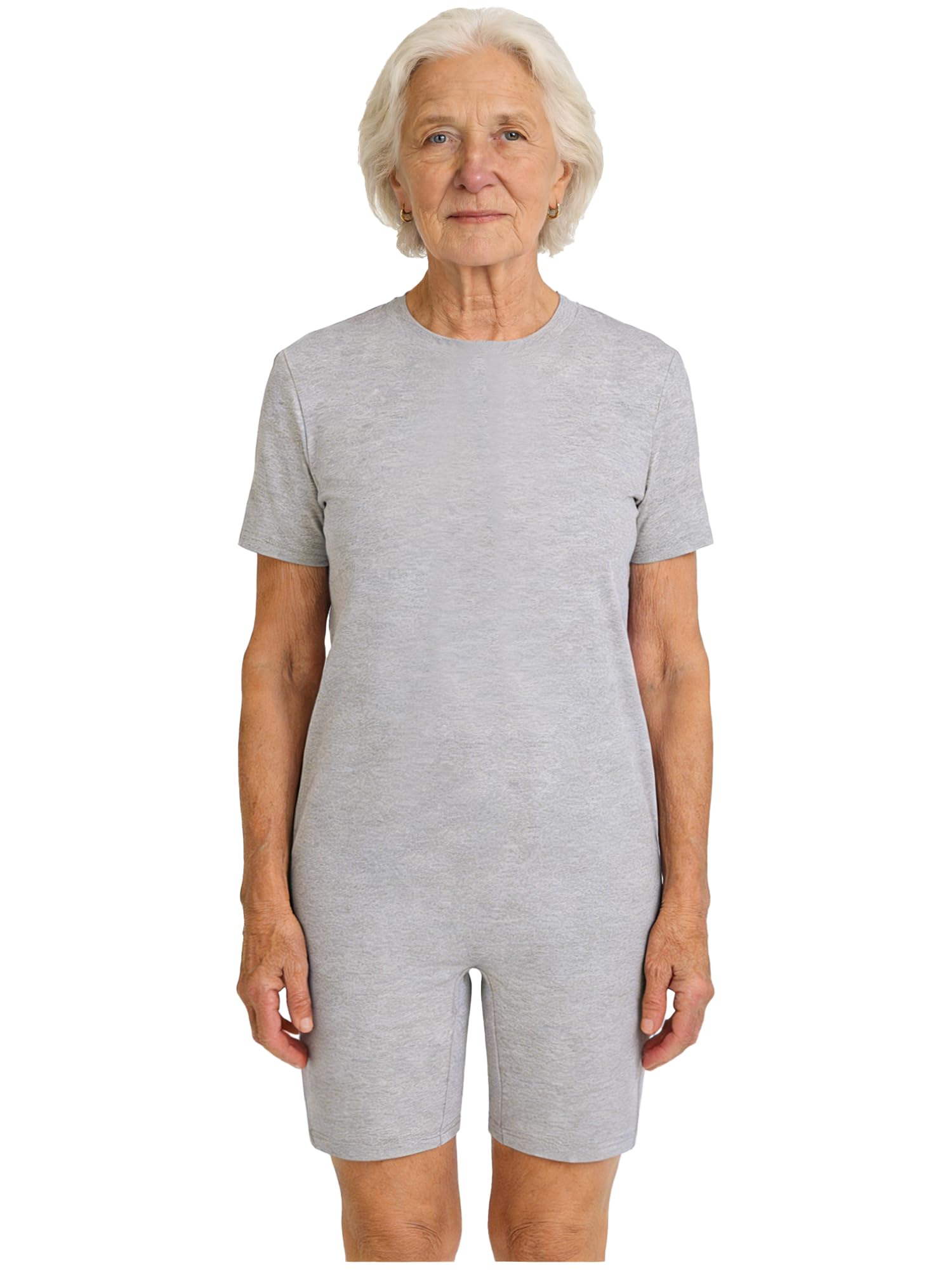 Sxiwei Pyjama Combinaison Femme Homme Fermeture Éclair au Dos Body Vêtement Adapté Pyjama Personnes Âgées Alzheimer Incontinence