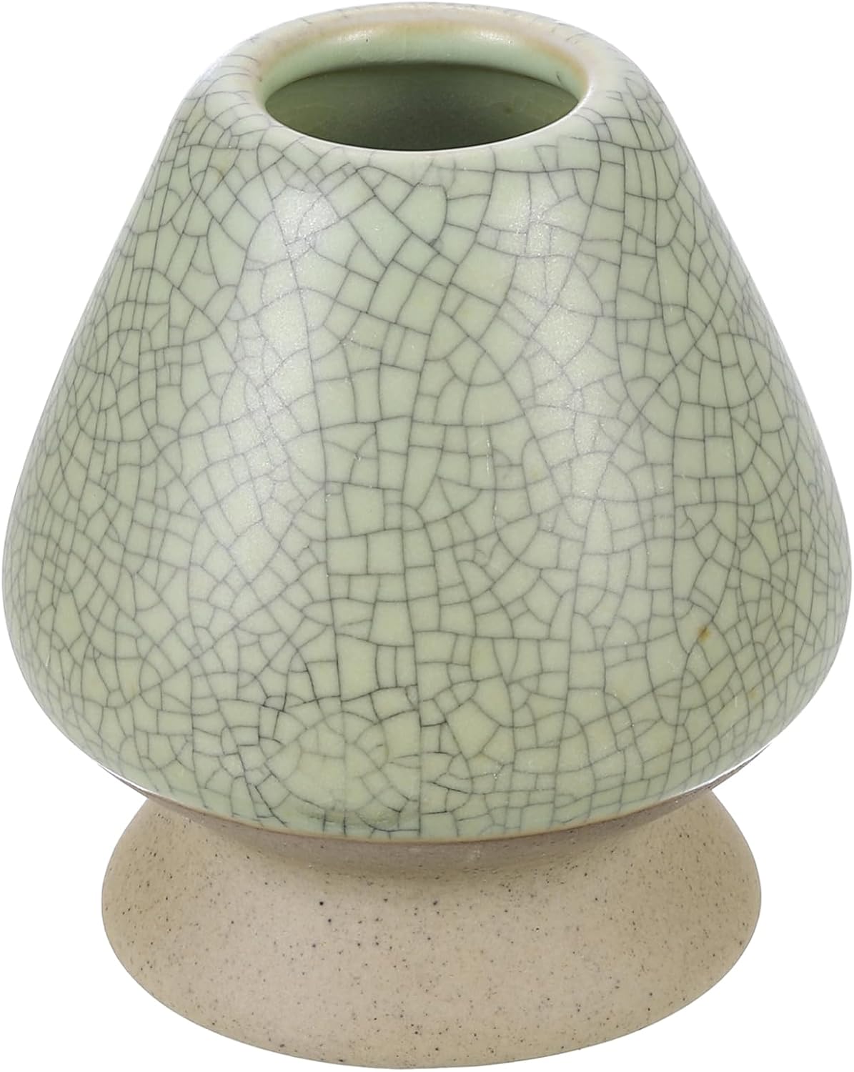 HARFINGTON Ceramic Chasen Stand 66mm Matcha Whisk Holder Teas Set Whisk Stand Traditional Matcha Tea Chasen Holder Tea Set Accessories for Tea Tasting, Gray Green