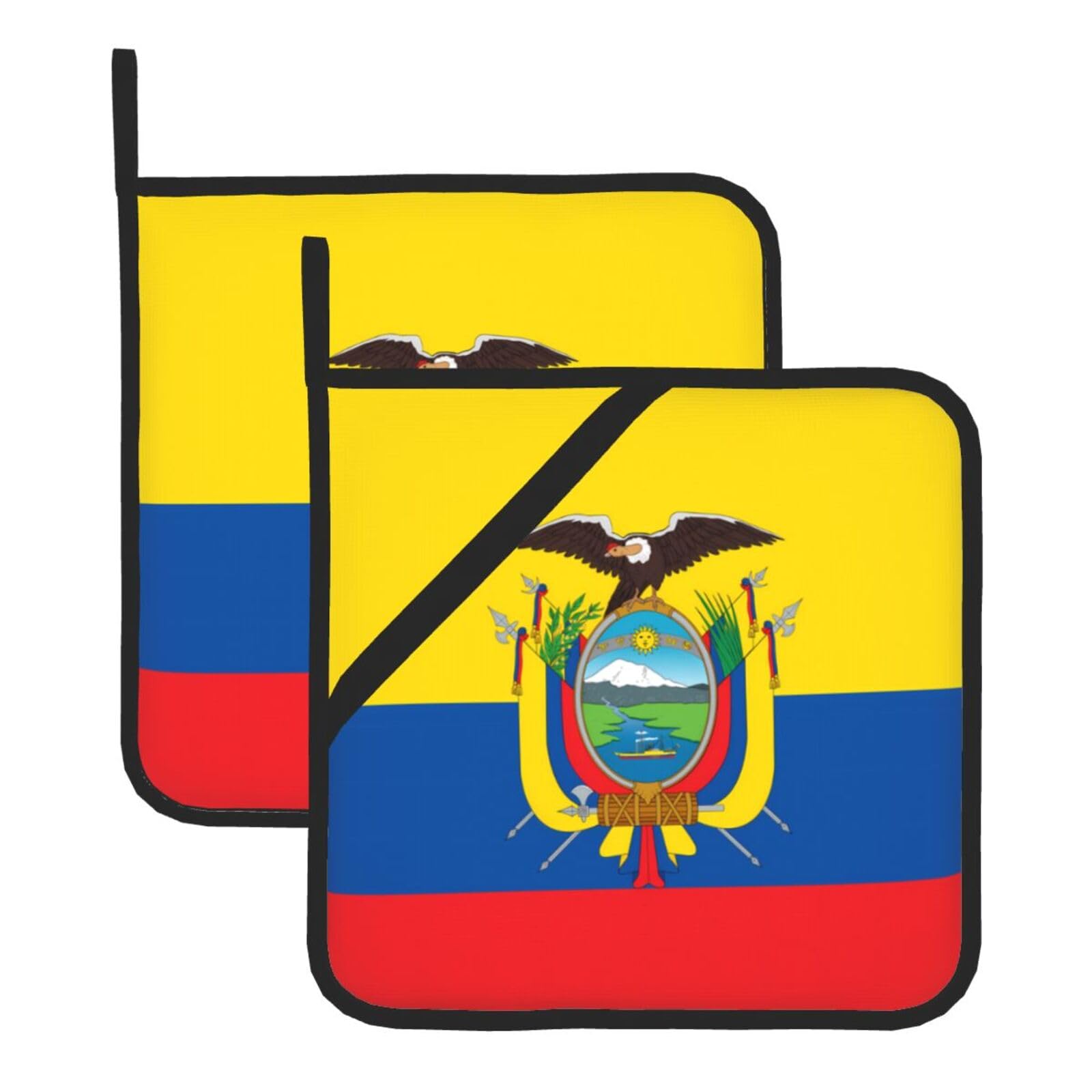 Flag of Ecuador Square Heat Resistant Trivet Set Thick and Durable for Baking Barbecue Cookware Oven