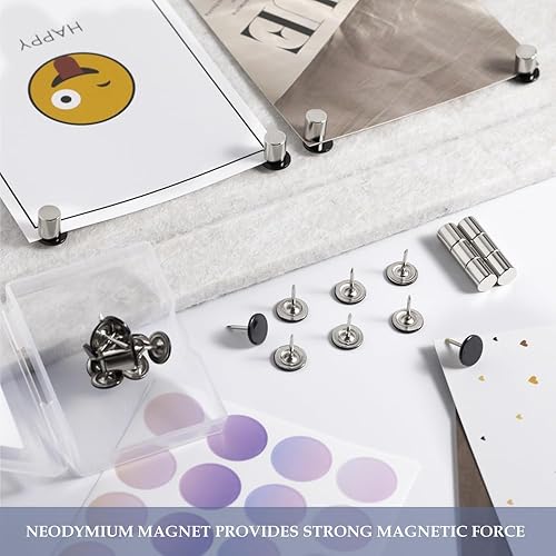 Miniatura 5 de 20 juegos de chinchetas magnéticas, tachuelas magnéticas, carteles y colgadores de fotos para paredes, tablones de anuncios