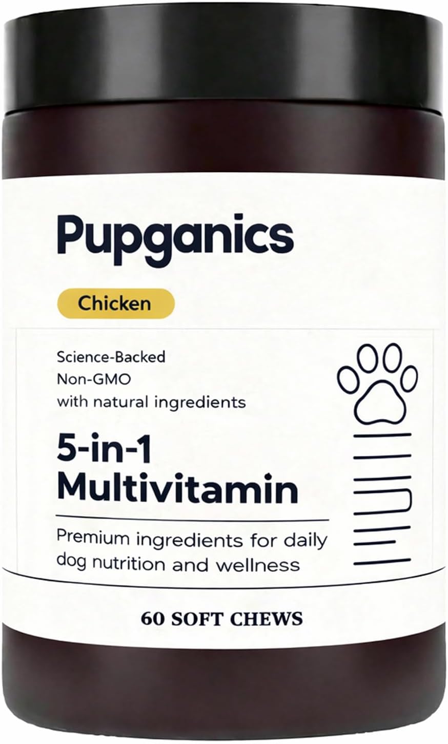 Multivitamin Soft Chews for Dogs - with Probiotics, Glucosamine & CoQ10 - Supports Hip Joint, Heart, Skin & Coat Health - Aids Digestion, Immunity & Itch Relief - Vitamin A, D3 & E (1pcs)