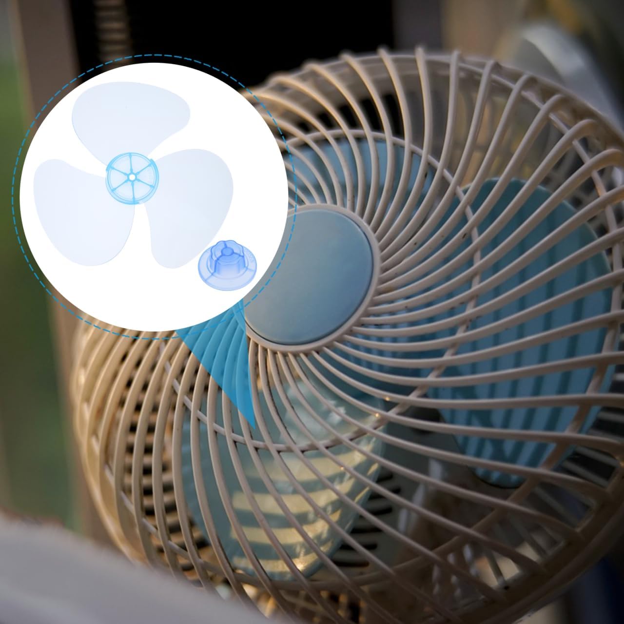 Cabilock Replacement 12 Inch Electric Fan Blade, Blue Plastic Accessory for Quiet Airflow Easy Installation for Ceiling and Bathroom Fans