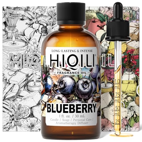 Image of HIQILI Blueberry Fragranc Oil for Soap & Candle Making Supplies - 1 Fl Oz | Fruity Scents for Reed Diffuser Oil Refill, Add to Lotion, Body Wash, Bath Bombs - 30 ML