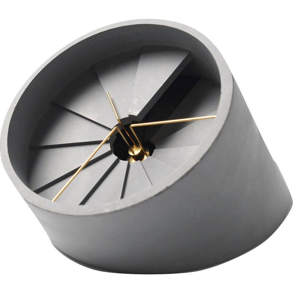 22 Design Studio 4th Dimension Concrete Desk Clock | Gold/Gray