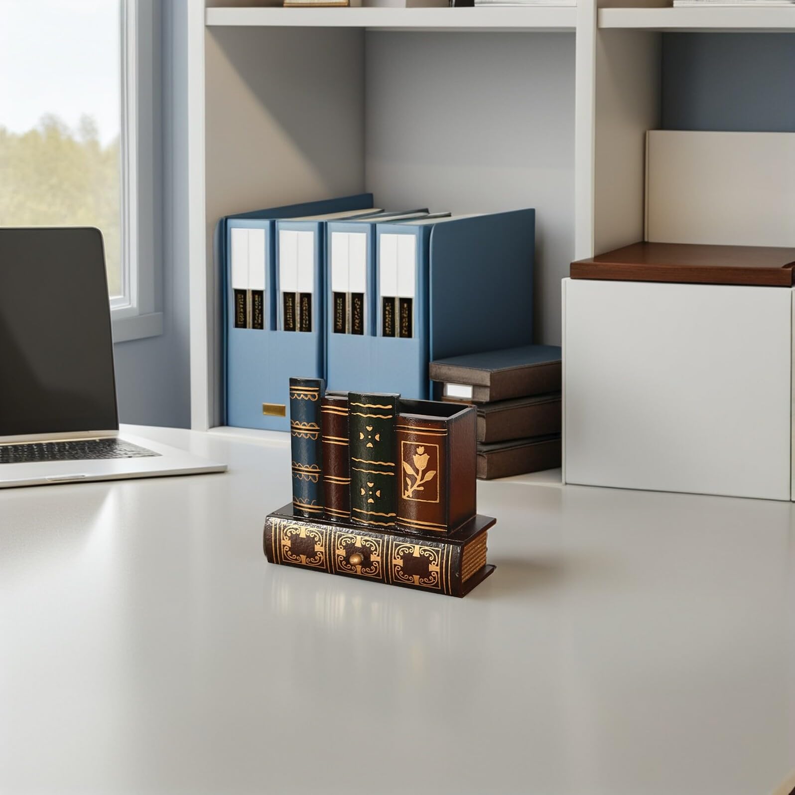 NUOBESTY 2 Stück Stiftehalter mit Schublade in Buchform