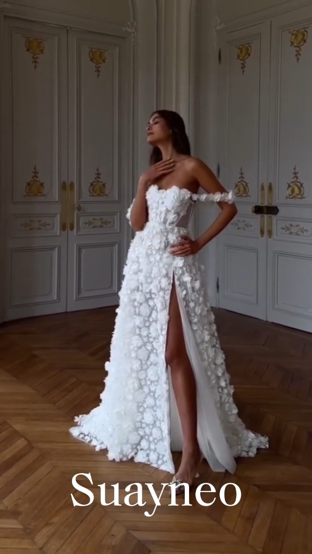 knee length dresses for ladies High Neck Long Sleeve Wedding Dress Topper, Topper + Strapless Wedding Dress / Small main image 0