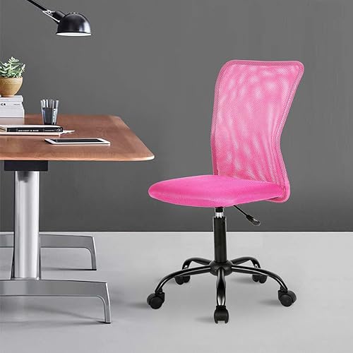 Miniatura 24 de Silla de escritorio ergonómica con respaldo medio, silla de oficina, para oficina en casa, silla de oficina moderna, sin apoya brazos, silla Negro