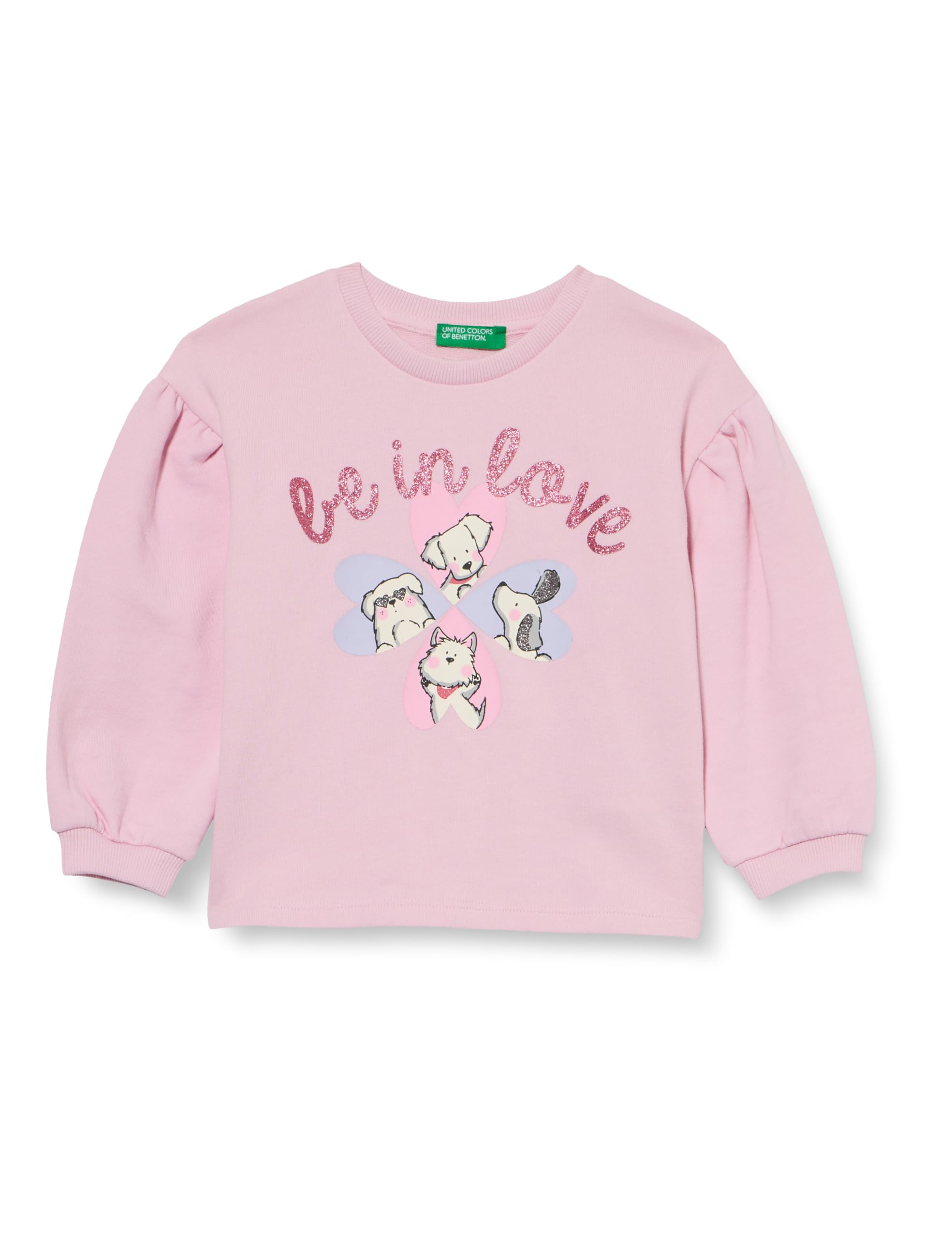 United Colors of Benetton MAGLIA G/C M/L 32N4G10FX Hooded sweatshirt, Rosa