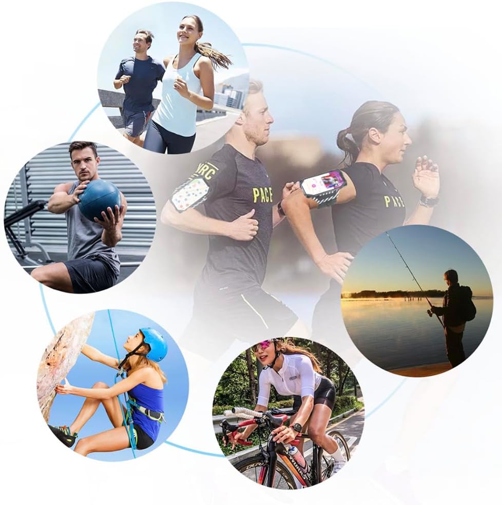Detachable 360°Rotatable Running Cell Phone Holder with Earphone Bag for for Jogging Cycling, Universal Sports Armband Bike Phone Mount,Run + Bike Phone Holder Kit Fits All 4.5’'-7’'Smartphones - Image 9